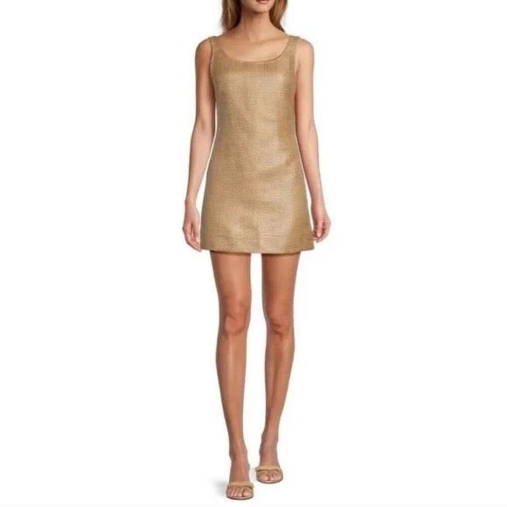 Antonio Melani The Style Bungalow Manana Scoop Neck Raffia Mini Dress size 10